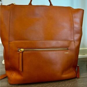 Rarely used Fawn Design square diaper bag with shoulder strap and stroller hooks